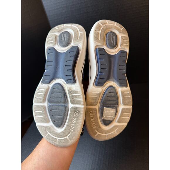 SKECHERS Go Walk Arch Fit-Polished Women's Sz 7 Navy Knit Strappy Sandals 140264 - Picture 9 of 9